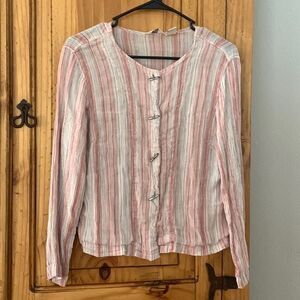 J. jill linen striped top
